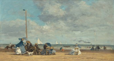 特鲁维尔的海滩，1864-1865。 作者 尤金·路易斯·布丁