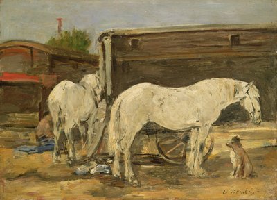 吉普赛马，c.1885-90 作者 Eugene Louis Boudin