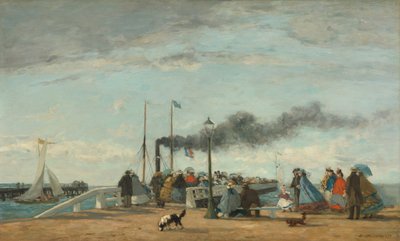 特鲁维尔的码头和栈桥，1863年。 作者 尤金·路易斯·布丁
