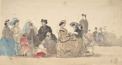在海滩上，1865年。 作者 尤金·路易斯·布丁
