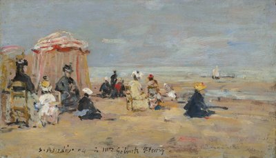 在海滩上，1894年。 作者 尤金·路易斯·布丁