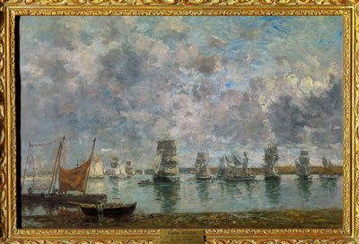 Sailboats, Camaret Boats at Camaret sur Mer (Camaret-sur-Mer, Finistere) Eugene Louis Boudin (1824-1898) 绘画 1872 Dim 0.50 x 0.76 m 巴黎卢浮宫博物馆 强制提及：捐赠 Helene et Victor Lyon 作者 尤金·路易斯·布丁