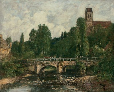 Saint-Cenery，教堂和桥梁，1892年 作者 尤金·路易斯·布丁