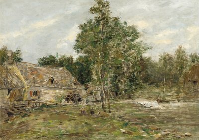 磨坊的Saint-Cenery，c.1890-92 作者 尤金·路易斯·布丁