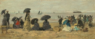 海滩》，1877年。 作者 尤金·路易斯·布丁