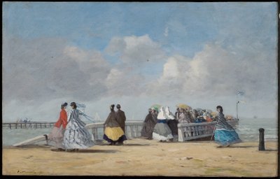 特鲁维尔码头，1864年 作者 尤金·路易斯·布丁