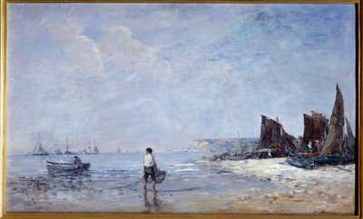 The fisherman Painting by Eugene Louis Boudin (1824-1898) 19th century Sun. 0,35x0,57 m Rouen, Musee des Beaux Arts 作者 尤金·路易斯·布丁