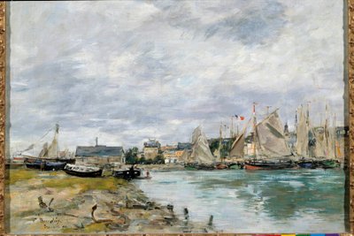 特鲁维尔港。 尤金·路易斯·布丹 (1824-1898) 的绘画 作者 尤金·路易斯·布丁