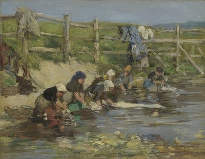 在河上的洗衣房。约于1885-90年 作者 尤金·路易斯·布丁