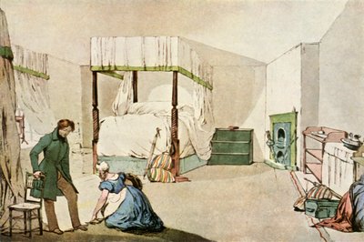 一家旅馆的卧室》，1830年，1943年。   作者 尤金·路易斯·拉米