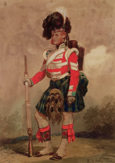 1853年在乔布姆营地的第79位高地人的士兵 作者 尤金·路易斯·拉米