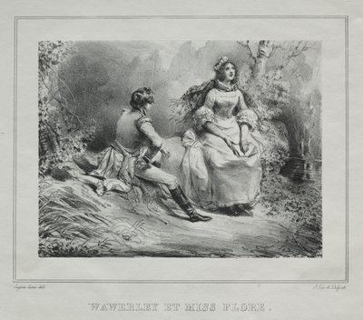苏格兰的风景如画：韦弗利和弗洛拉小姐，1825-1828年。 作者 尤金·路易斯·拉米