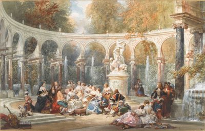 在凡尔赛宫花园的Bosquet de la Colonnade的协会。 作者 尤金·路易斯·拉米