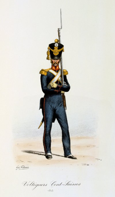 瑞士分行的Voltigeurs，1815年 作者 Eugene Titeux