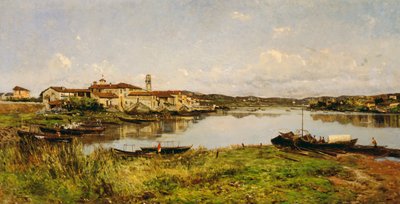 塞斯托 Circalende 视图，约 1885 年（布面油画） 作者 尤金尼奥·吉格努斯