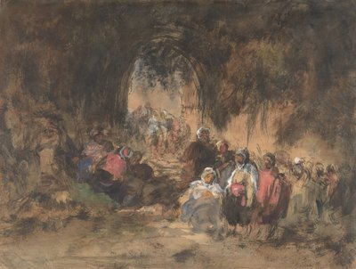 阿拉伯人的休息，1817-70。 作者 欧金尼奥·卢卡斯·维拉米尔
