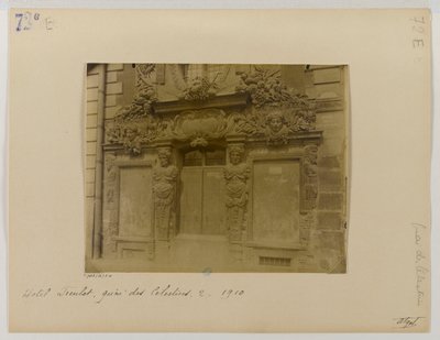 门，临街，Fieubet酒店（Hôtel de la Valette，Massillon学校），2 quai des Célestins，第四区，巴黎 作者 欧仁·阿格特