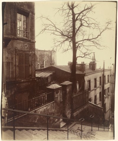 楼梯，蒙马特，1921年。 作者 欧仁·阿格特