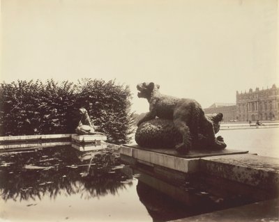 凡尔赛，Fontaine du Point du Jour, Tigre Terrassant un Ours by Houzeau, 1903. 作者 欧仁·阿格特