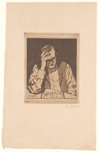 读书人 作者 Eugène Bejot（艺术家签名）