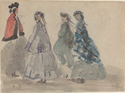 四个女人在特鲁维尔 作者 尤金·布丹