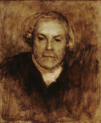 埃德蒙-德-龚古尔的肖像，1822-1896，约1880。 作者 欧仁·卡里尔（EugèneCarrière）