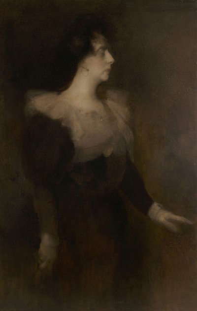 宝琳-梅纳德-多里安的肖像，1870-1941年，约1890年。 作者 欧仁·卡里尔（EugèneCarrière）