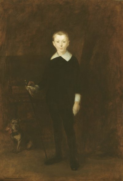 一个男孩的肖像，1886年。 作者 欧仁·卡里尔（EugèneCarrière）