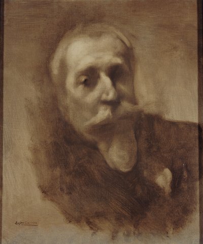 诗人、记者和小说家阿纳托尔-法兰西的肖像，1844-1924，约1900年。 作者 欧仁·卡里尔（EugèneCarrière）