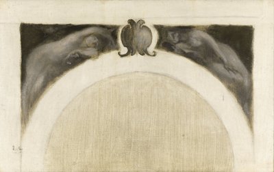巴黎市政厅科学沙龙草图：植物学-医学，约 1889 年（铅笔、布面油画） 作者 欧仁·卡里尔（EugèneCarrière）