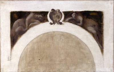 巴黎市政厅科学沙龙草图：Le Magnétisme - La Mécanique，1889 年至 1891 年（布面油画） 作者 欧仁·卡里尔（EugèneCarrière）