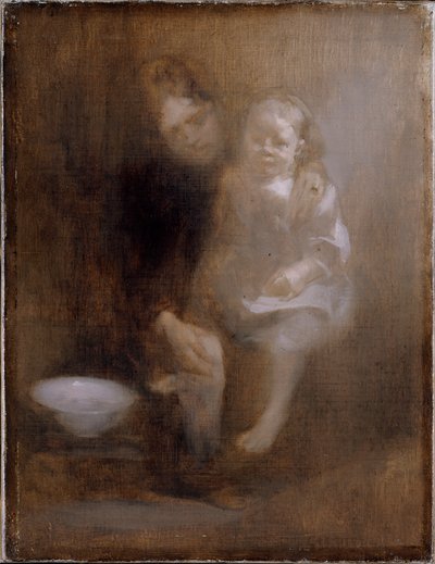 足浴盆"，约1890年 作者 欧仁·卡里尔（EugèneCarrière）
