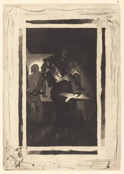 A Blacksmith Un Forgeron, 1833。 作者 尤金·德拉克洛瓦
