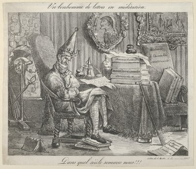 一个文学研究者在沉思，1821年，1821年。 作者 尤金·德拉克洛瓦