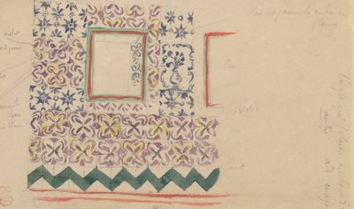 用西班牙瓷砖装饰的墙，1832年。 作者 尤金·德拉克洛瓦
