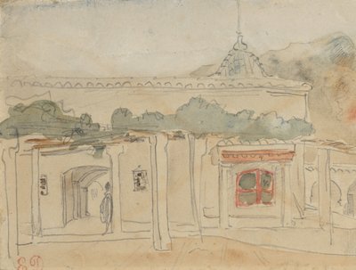 门口的人物，1832年。 作者 尤金·德拉克洛瓦