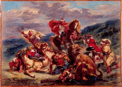 法语: Chasse au lion 作者 尤金·德拉克洛瓦
