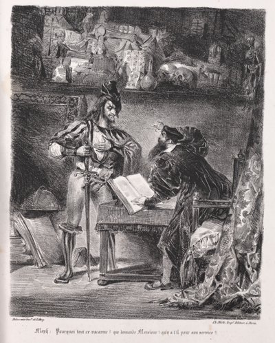 浮士德》插图：梅菲斯特拜访《浮士德 作者 Chez Ch. Motte，编辑，由 Libraire 的 Chez Sautelet 分发