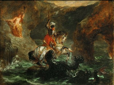 珀尔修斯解救仙女座，1847年。 作者 尤金·德拉克洛瓦