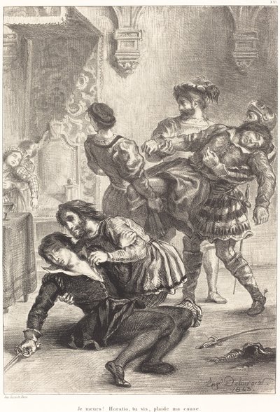 哈姆雷特之死》第五幕第二场，1843年。 作者 尤金·德拉克洛瓦