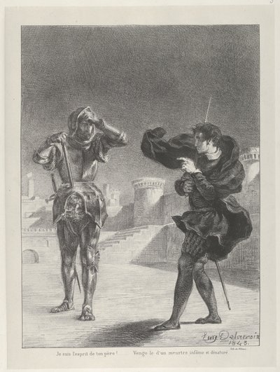 阳台上的幽灵》，1843年。 作者 尤金·德拉克洛瓦