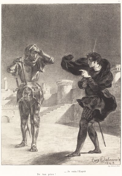 阳台上的幽灵》第一幕第五场，1843年。 作者 尤金·德拉克洛瓦