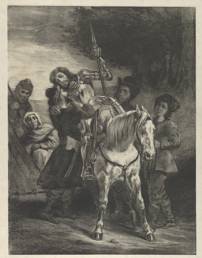 受伤的戈茨被吉普赛人收留，1836-43年。 作者 尤金·德拉克洛瓦