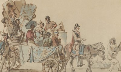戏剧团在路上，1818年。 作者 尤金·德拉克洛瓦