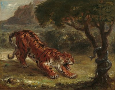 虎与蛇》，1862年。 作者 尤金·德拉克洛瓦