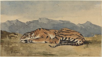 虎，约1830年。 作者 尤金·德拉克洛瓦