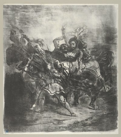 Weislingen被Goetz的人攻击，1836-43。, 1836-43。 作者 尤金·德拉克洛瓦