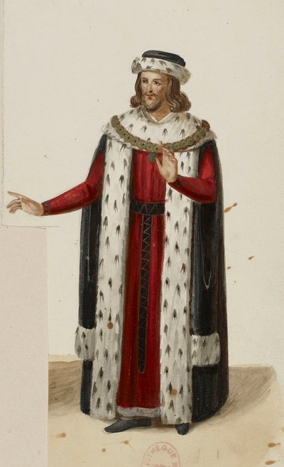 Enguerrand de Marigny 的服装（La Tour de Nesle，1832 年）（已裁剪） 作者 欧仁·法格