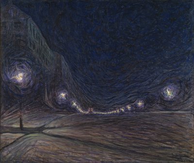 Hornsgatan by Night，1902 作者 Eugène Jansson