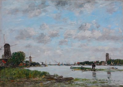 荷兰语：De Maas bij Dordrecht 多德雷赫特附近的马斯河 作者 尤金·路易斯·布丁